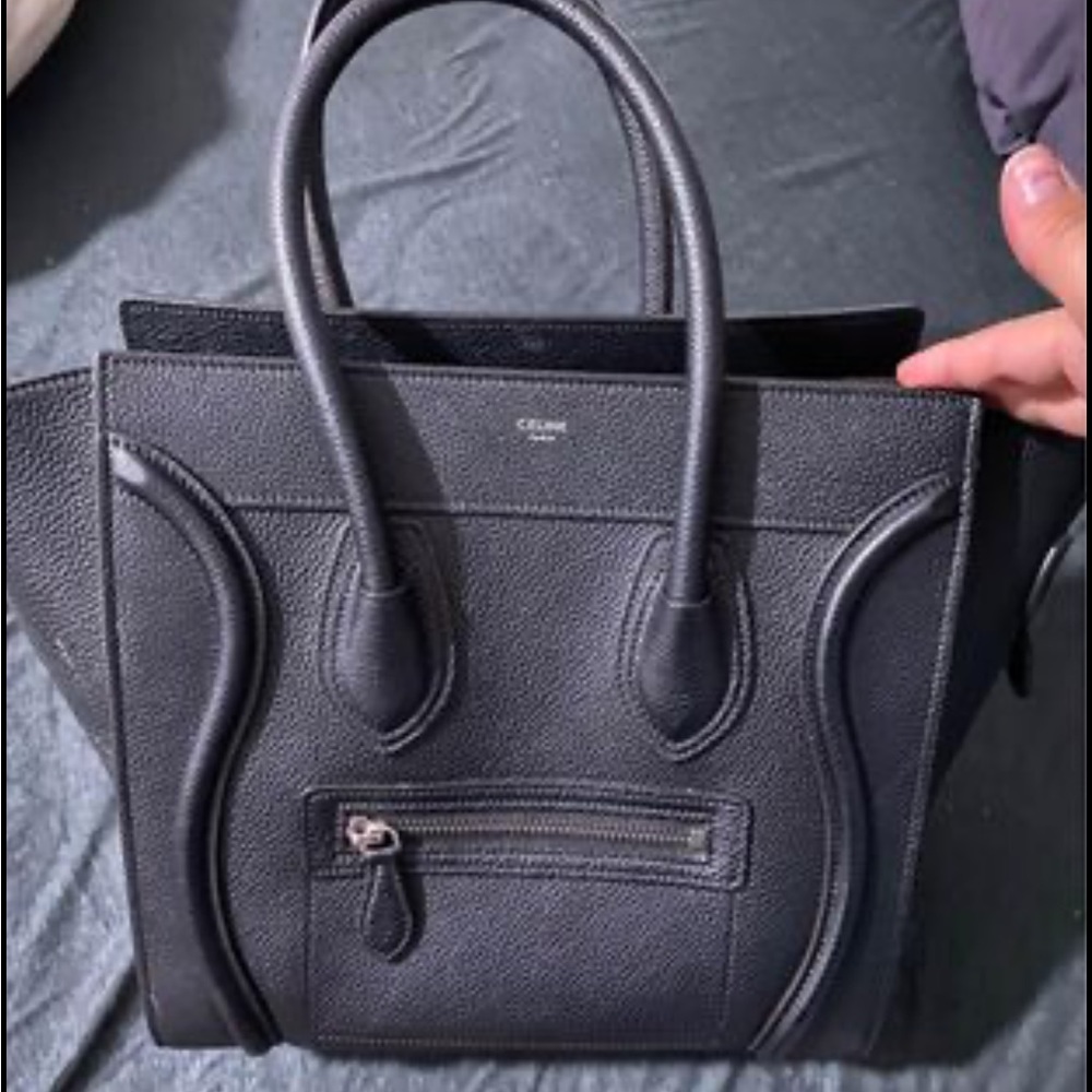 Mini luggage Celine handbag in drummed calfskin - Picture 5 of 5